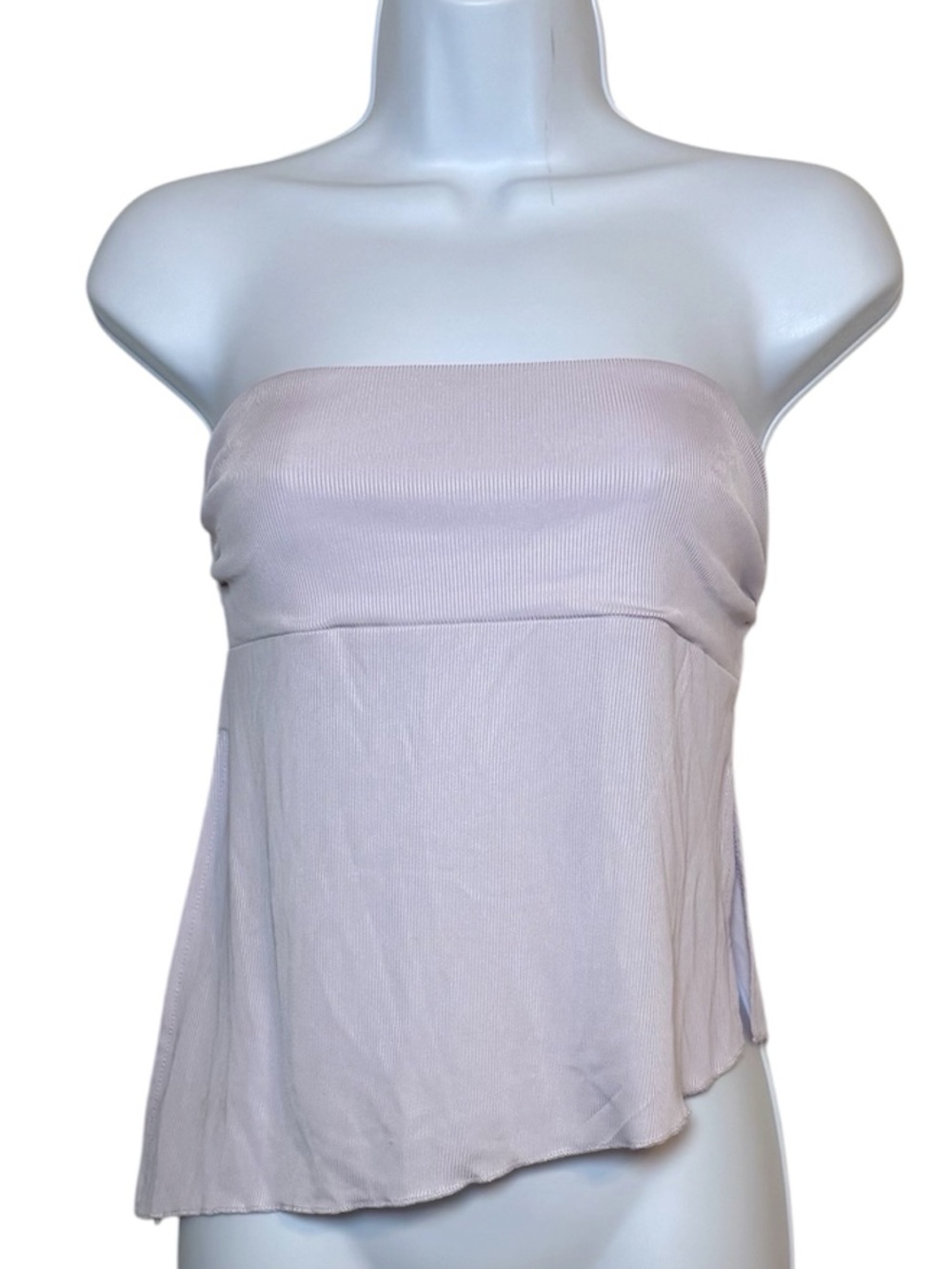 Wild Fable Strapless Tube Top Ribbed Asymmetrical Blush Pink Summer